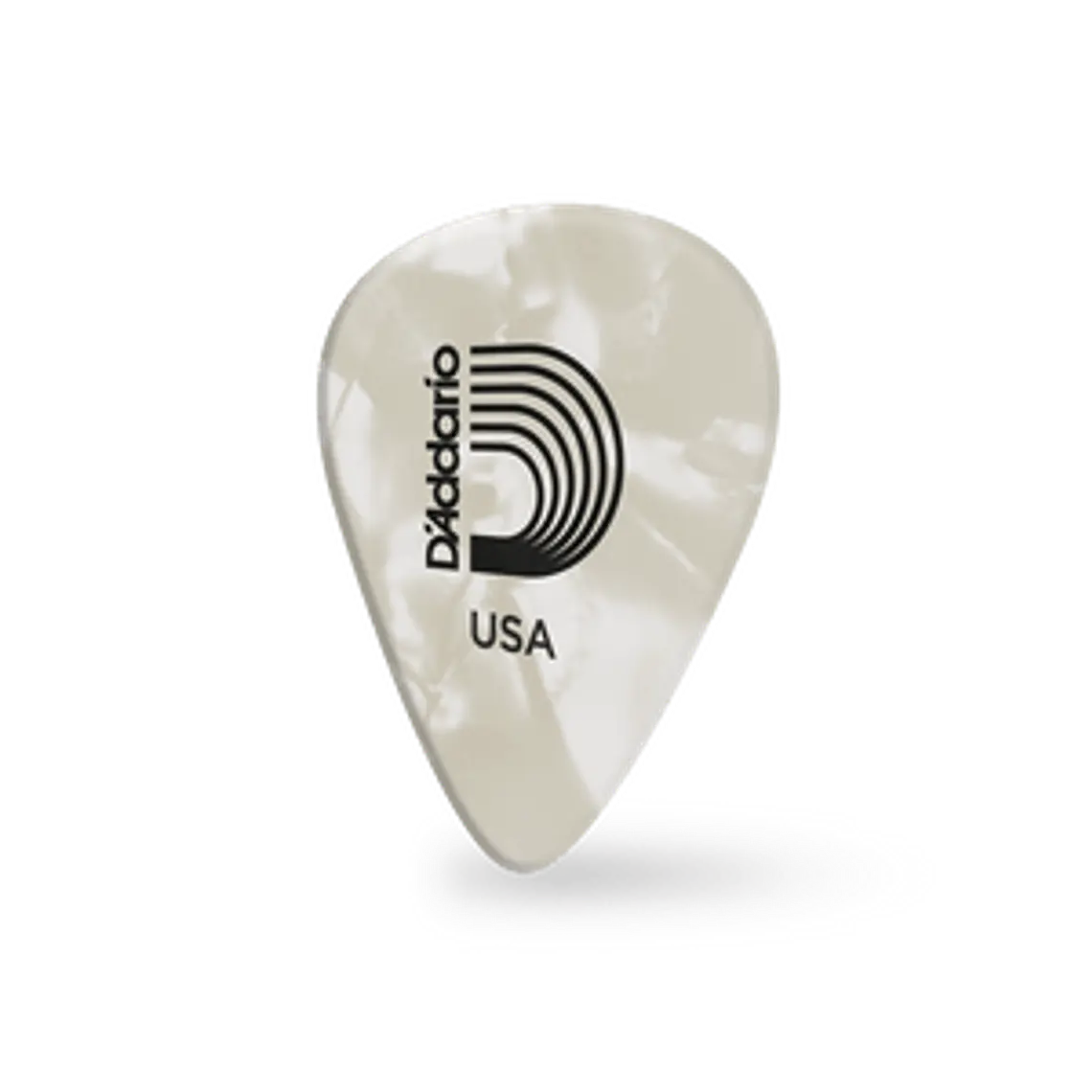 D'Addario White Pearl Celluloid Guitar Picks Light 1CWP2 1