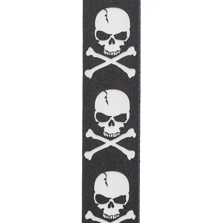 D'Addario 50H01 Woven Guitar Strap - Cross Bone Skull 2