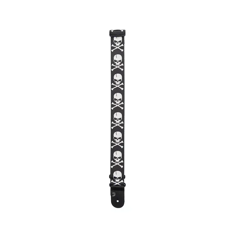 D'Addario 50H01 Woven Guitar Strap - Cross Bone Skull 3