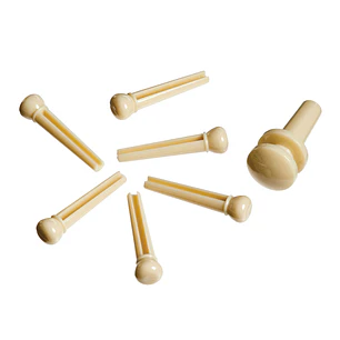 D'Addario Injected Molded Bridge Pins with End Pin PWPS11 - Ivory, Set of 7