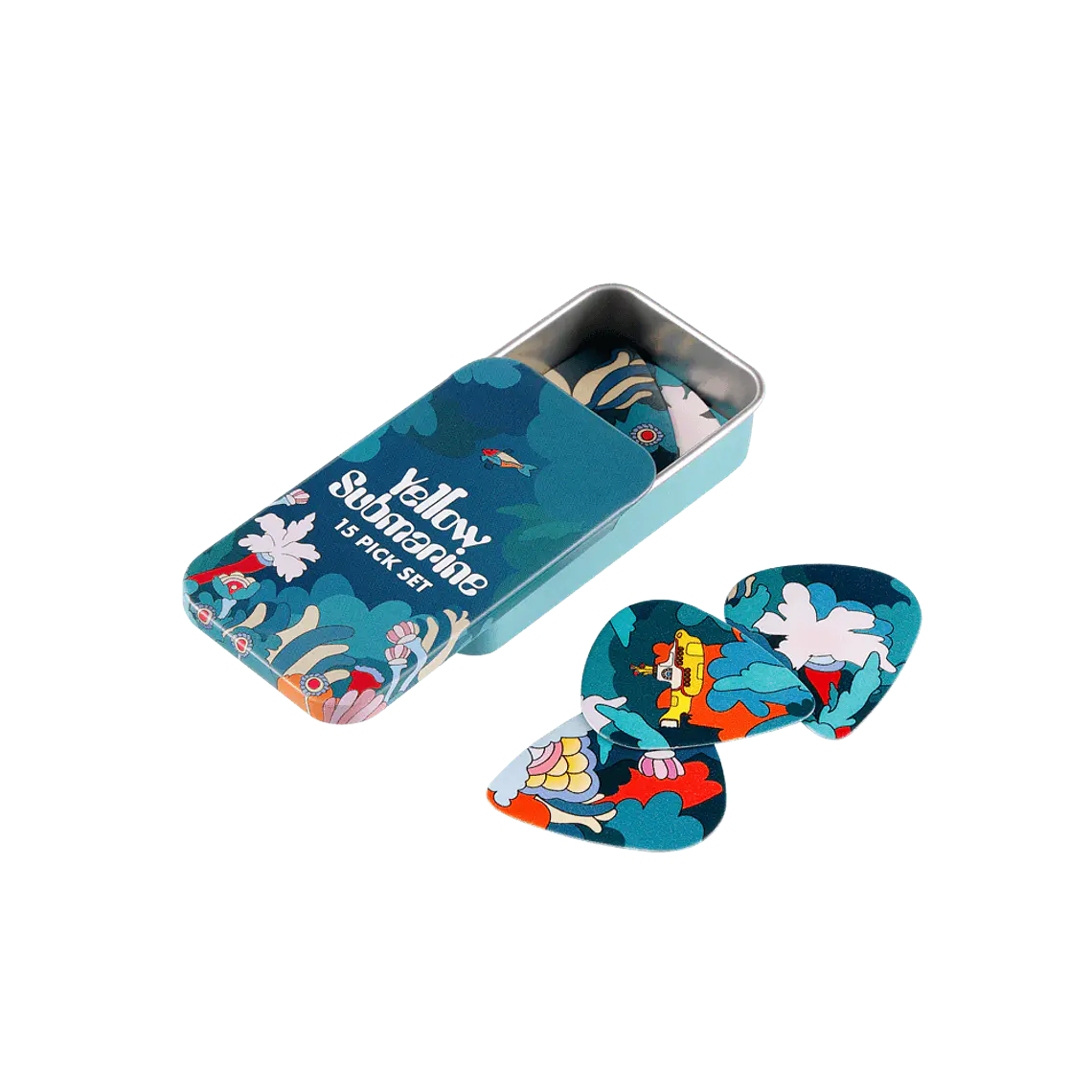 D'Addario Beatles Yellow Submarine 55th Anniversary Guitar Picks, Under the Sea, Medium Gauge (.70mm), 15-Pack 1