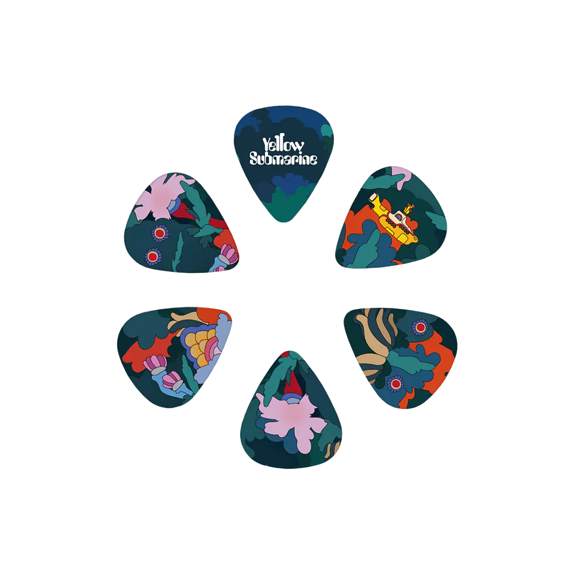 D'Addario Beatles Yellow Submarine 55th Anniversary Guitar Picks, Under the Sea, Medium Gauge (.70mm), 15-Pack 2