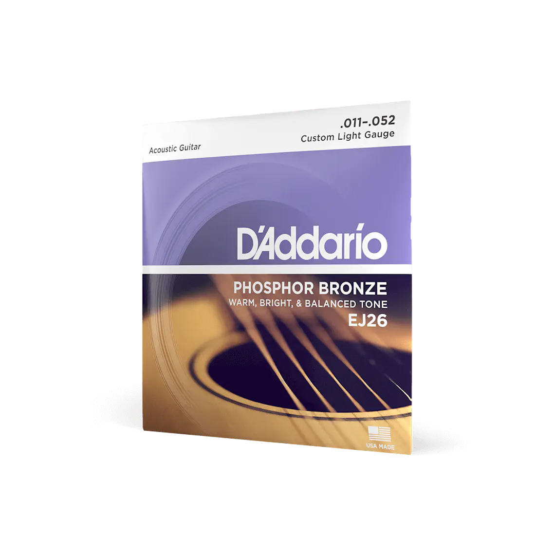D'Addario EJ26 Phosphor Bronze Acoustic Guitar Strings Custom Light 11-52 4