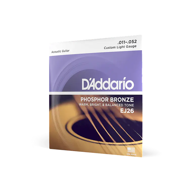 D'Addario EJ26 Phosphor Bronze Acoustic Guitar Strings Custom Light 11-52 4