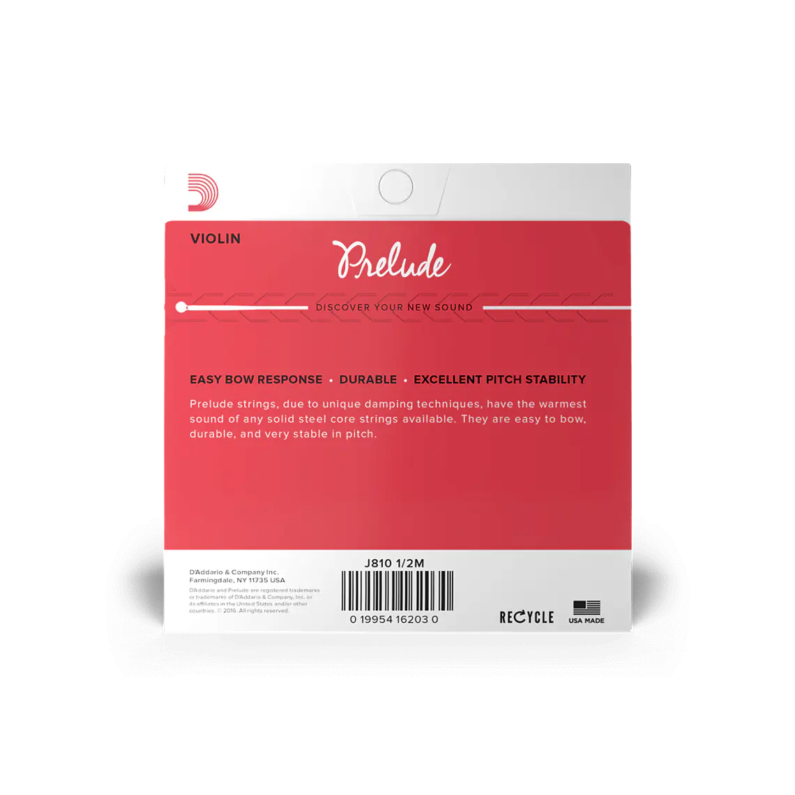 D'Addario Prelude Violin Single A String J812 1/2M - 1/2 Medium Tension 2