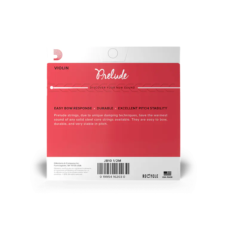 D'Addario Prelude Violin Single A String J812 1/2M - 1/2 Medium Tension 2