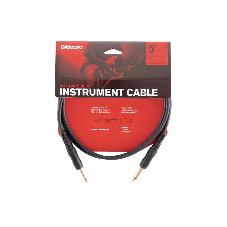 D'Addario Custom Series Instrument Cable PW-GRA-10 - Right Angle, 10 Feet 2