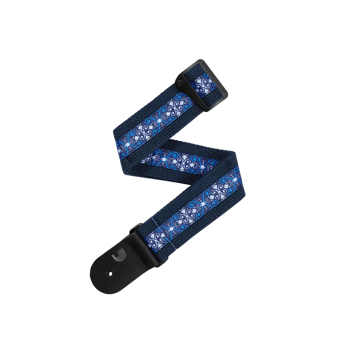D'Addario 50CT03-DX Deluxe Cotton Guitar Strap - Blue 1