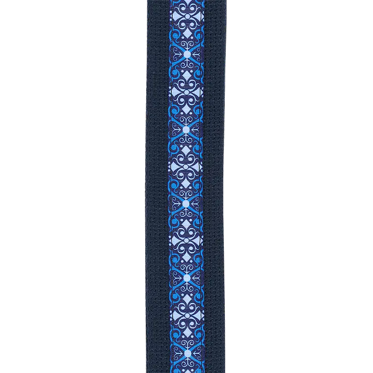 D'Addario 50CT03-DX Deluxe Cotton Guitar Strap - Blue 2