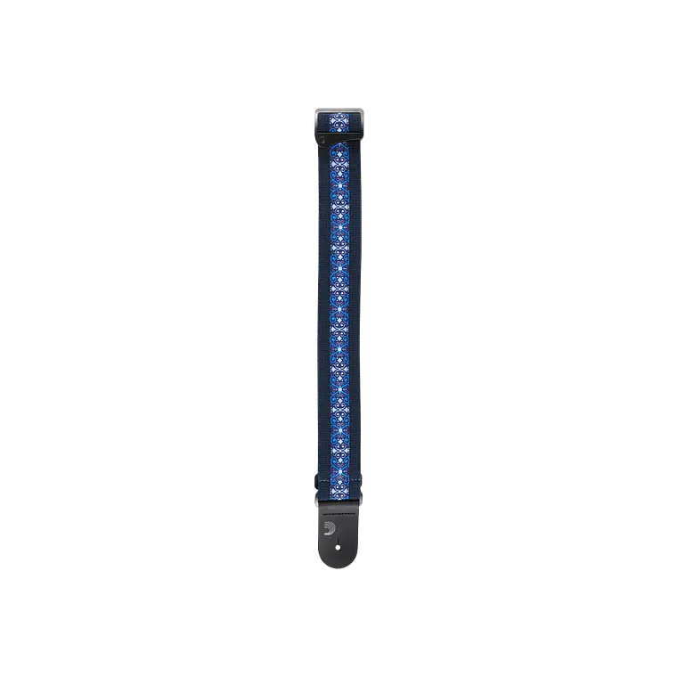 D'Addario 50CT03-DX Deluxe Cotton Guitar Strap - Blue 3
