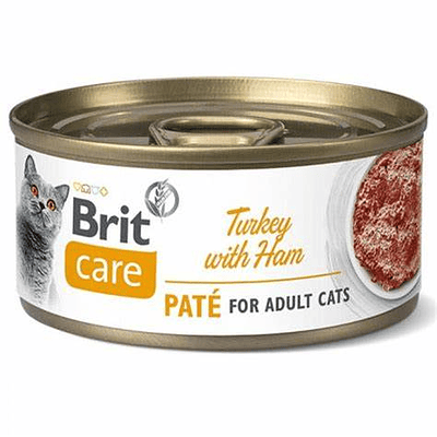 BRIT CARE CAT TURKEY PATE WITH HAM LATA 70G