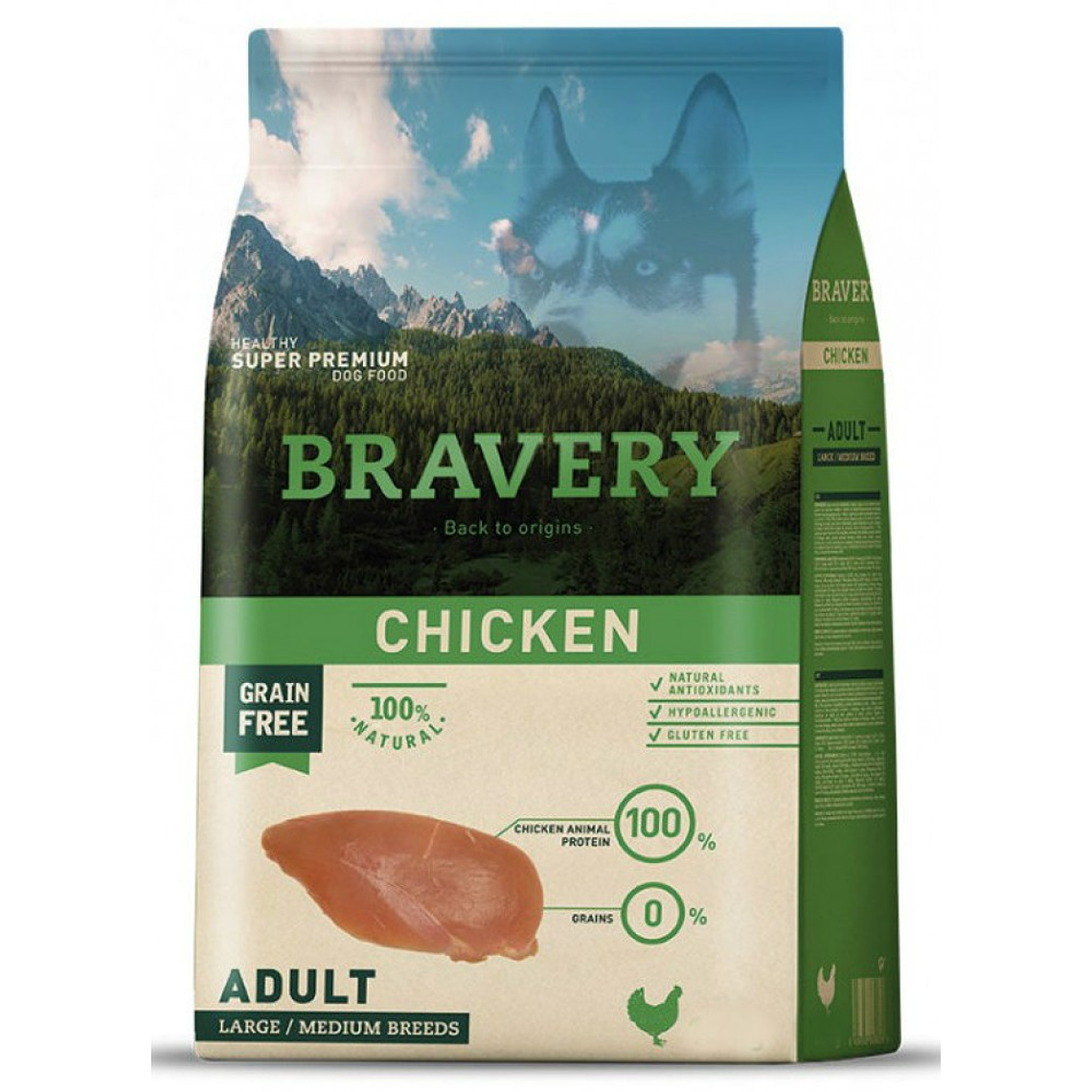 BRAVERY CHICKEN ADULT LARGE/MEDIUM BREEDS 12 KG 1