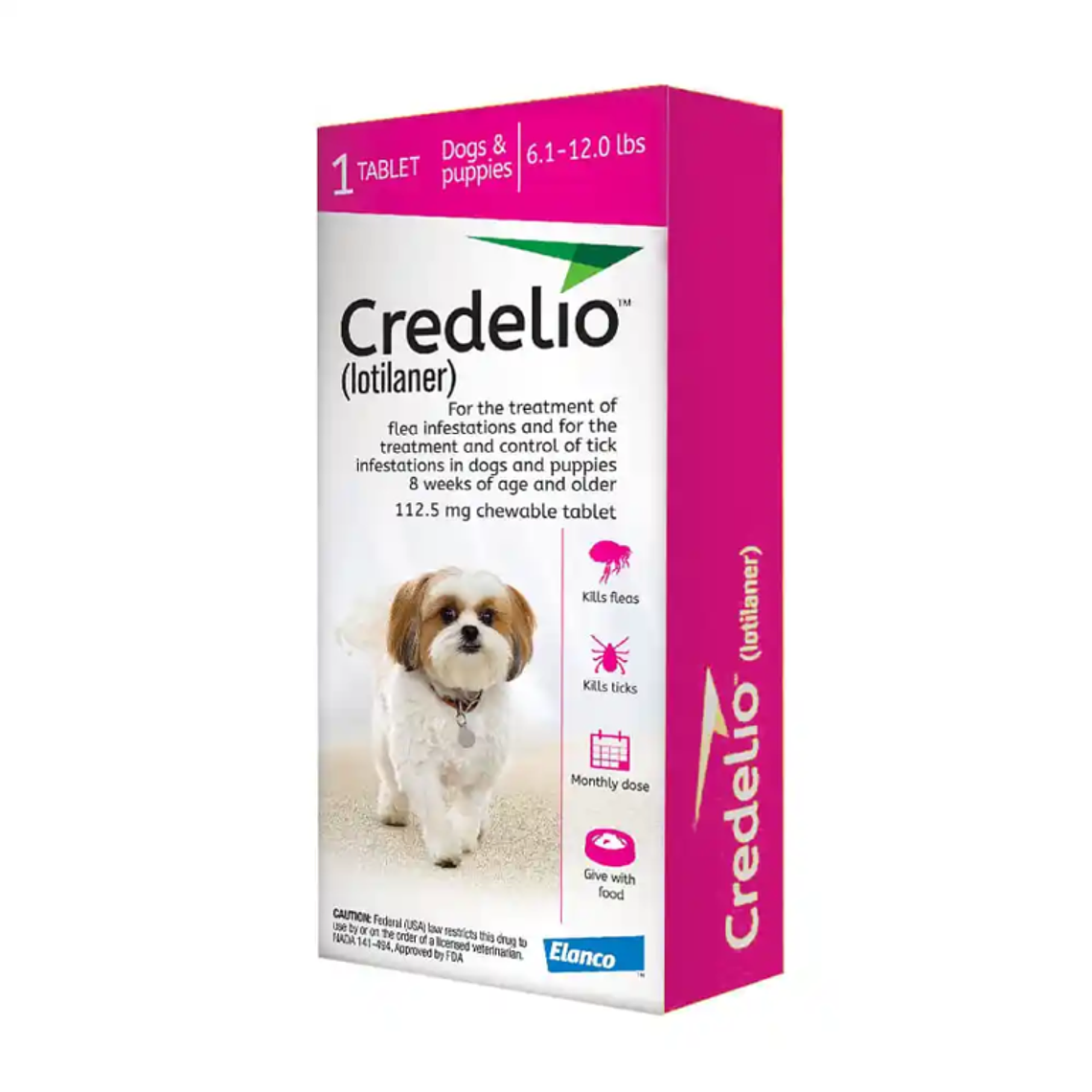 Credelio 112,5 Mg. Perros 2,5-5,5 Kg. 1 Comprimido Masticable 1