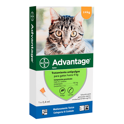 Advantage Pipeta Antipulgas para Gatos 0-4kg