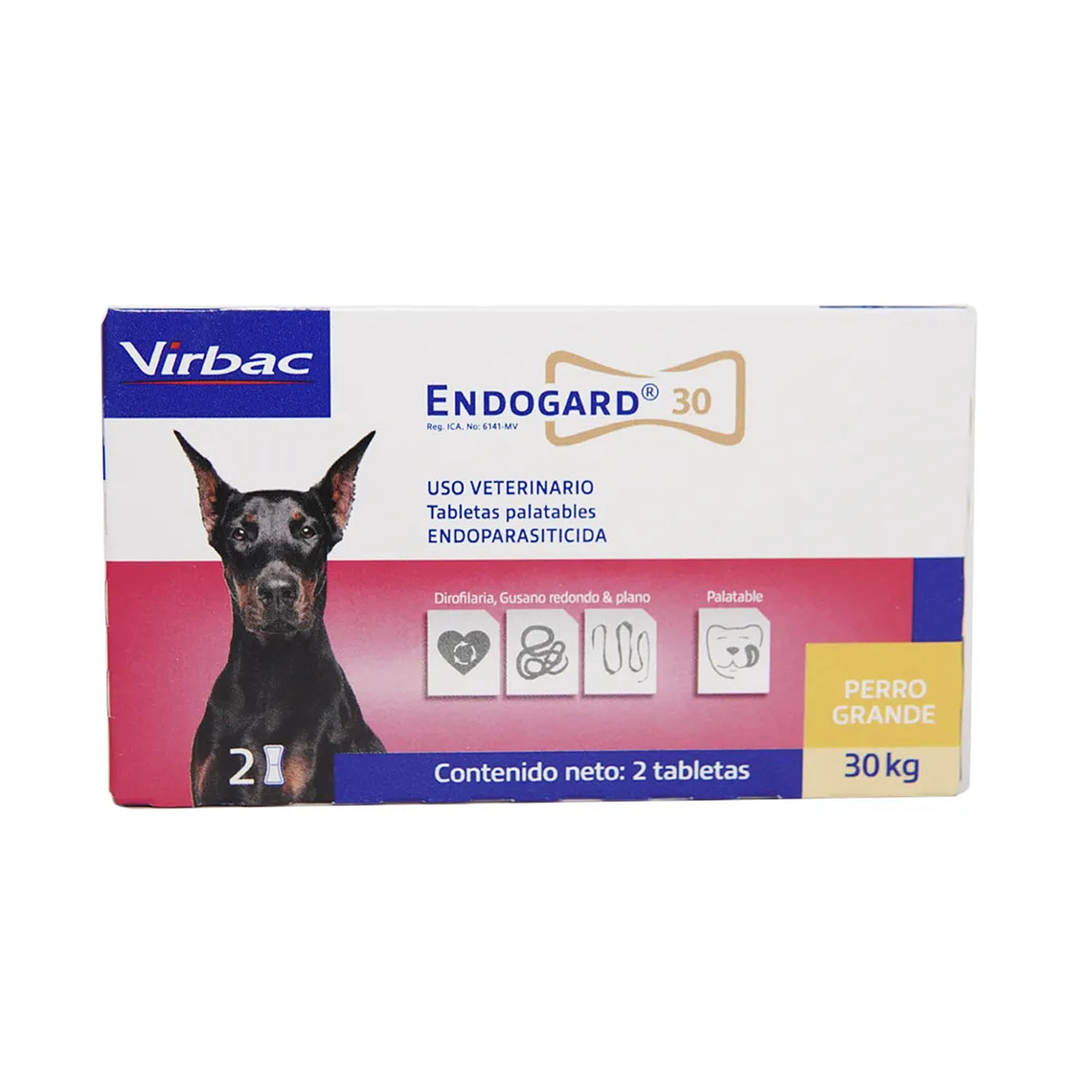 ENDOGARD 30 - ANTIPARASITARIO PERRO 30 KG x 2 comprimidos 1
