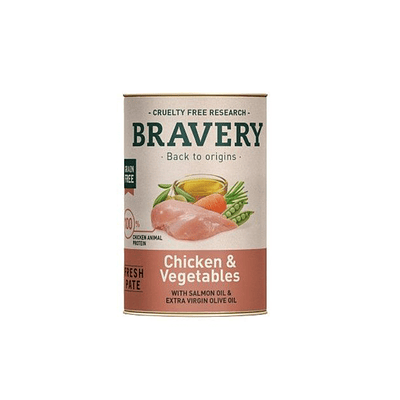 Bravery Lata Chicken and Vegetables Adult Dog 290gr