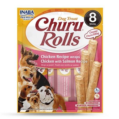 Churu Rolls Dog Inaba chicken with salmon snack perros