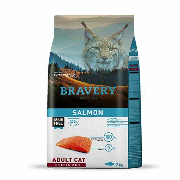 BRAVERY ADULT CAT STERILIZED SALMÓN 1