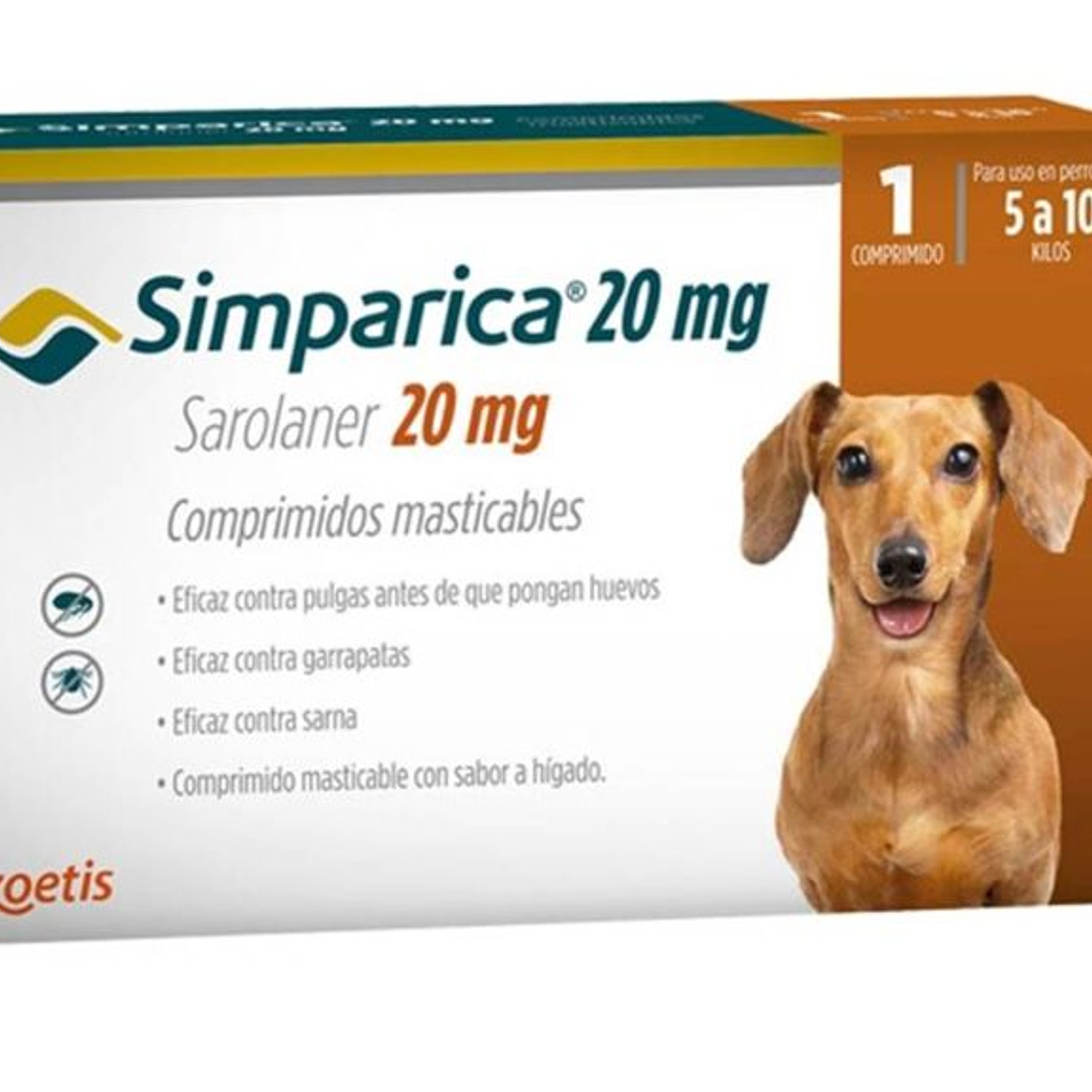 Zoetis Simparica 20mg 5 a 10 kg Antiparasitario 1