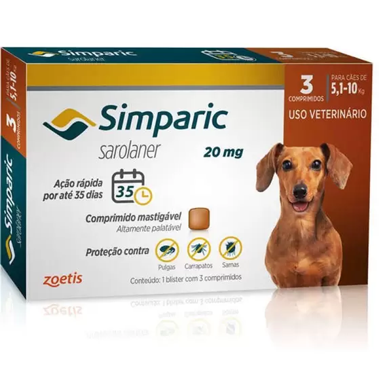 Zoetis Simparica 20mg 5 a 10 kg Antiparasitario 2