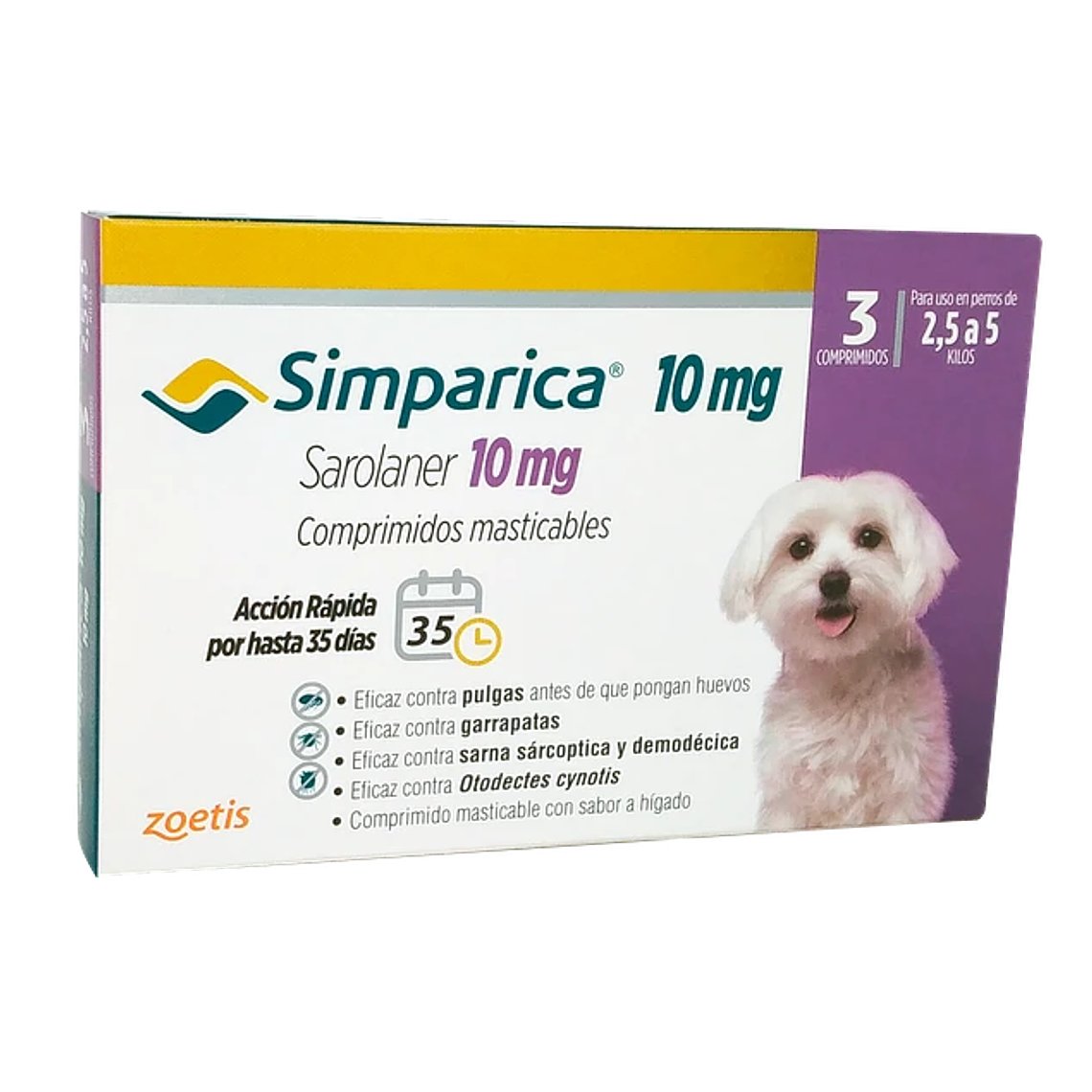 Zoetis Simparica 10mg 2,5 a 5 kg Antiparasitario 2