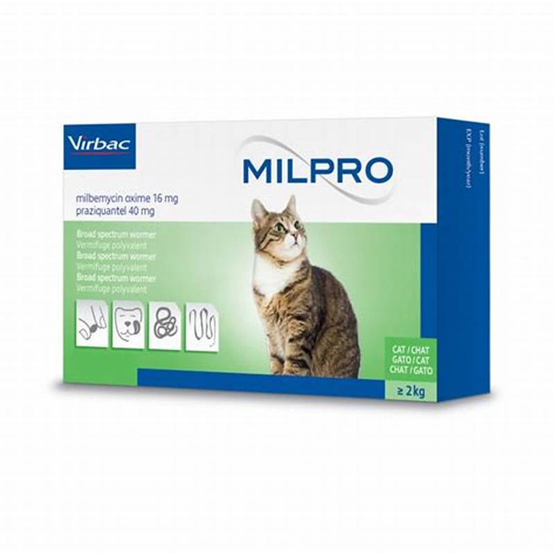 Virbac MilPro 2 Kg o más Antiparasitario interno para Gatos 1