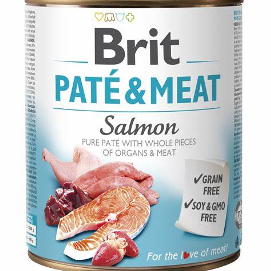 BRIT PATE & MEAT SALMON 800 GR - ALIMENTO HUMEDO PERROS 1
