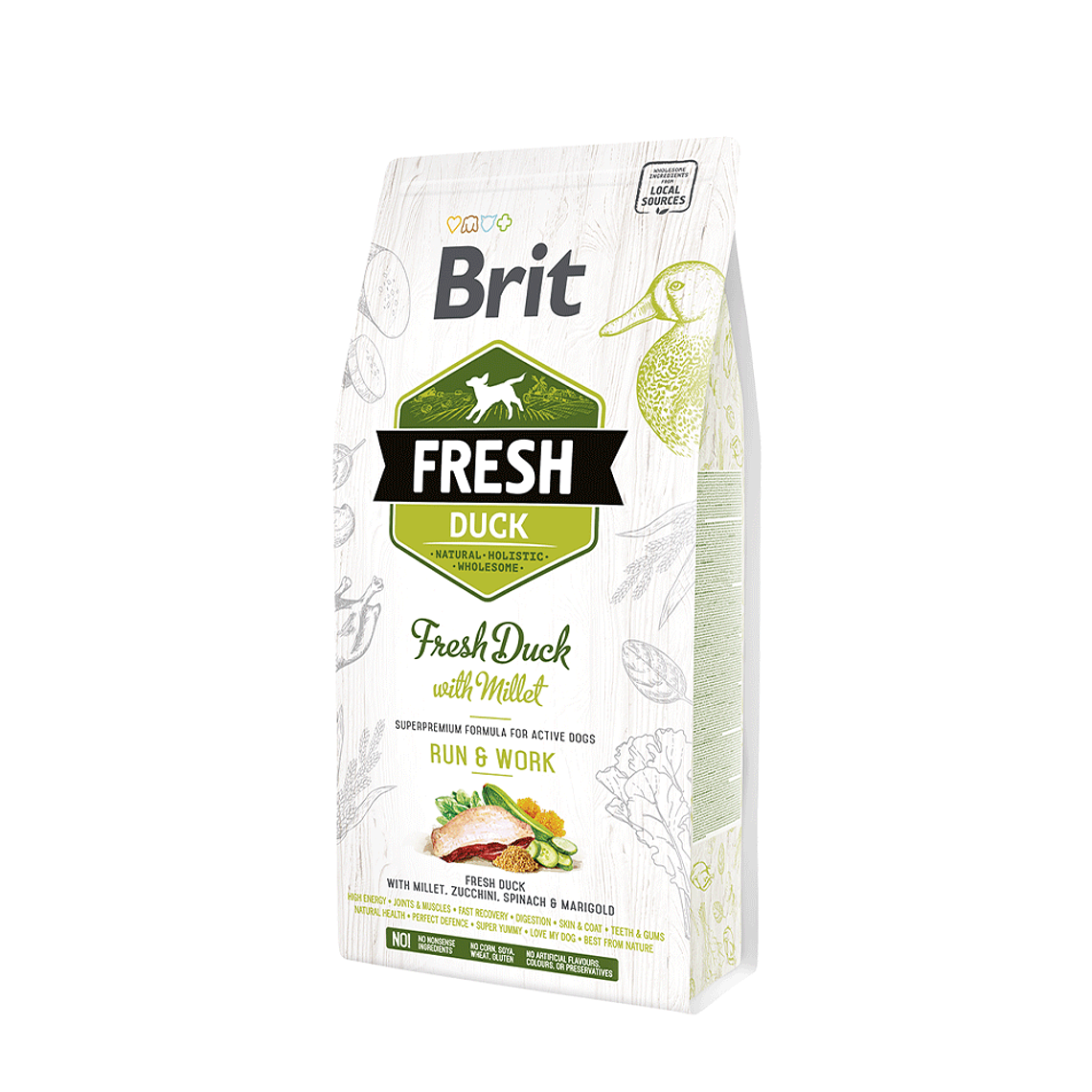 BRIT FRESH DUCK WITH MILLET ACTIVE RUN & WORK 12KG 1