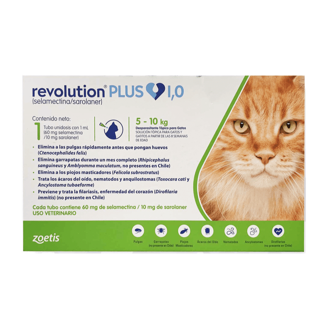 Zoetis Revolution Plus 1ml 5 a 10KG Antiparasitario Gatos 1