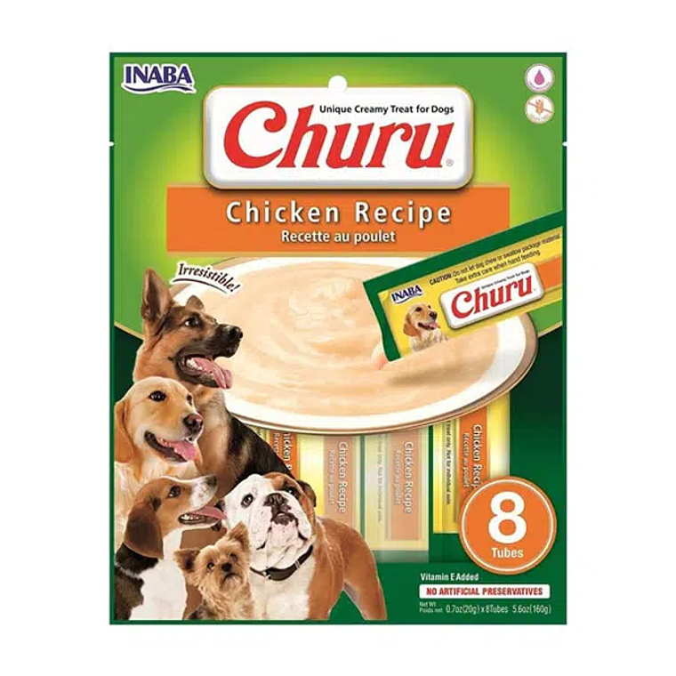 INABA CHURU DOG CHICKEN 8 TUBOS 20GR 1