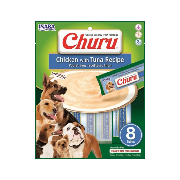 INABA CHURU DOG CHICKEN Y TUNA 8 TUBOS 20GR 1