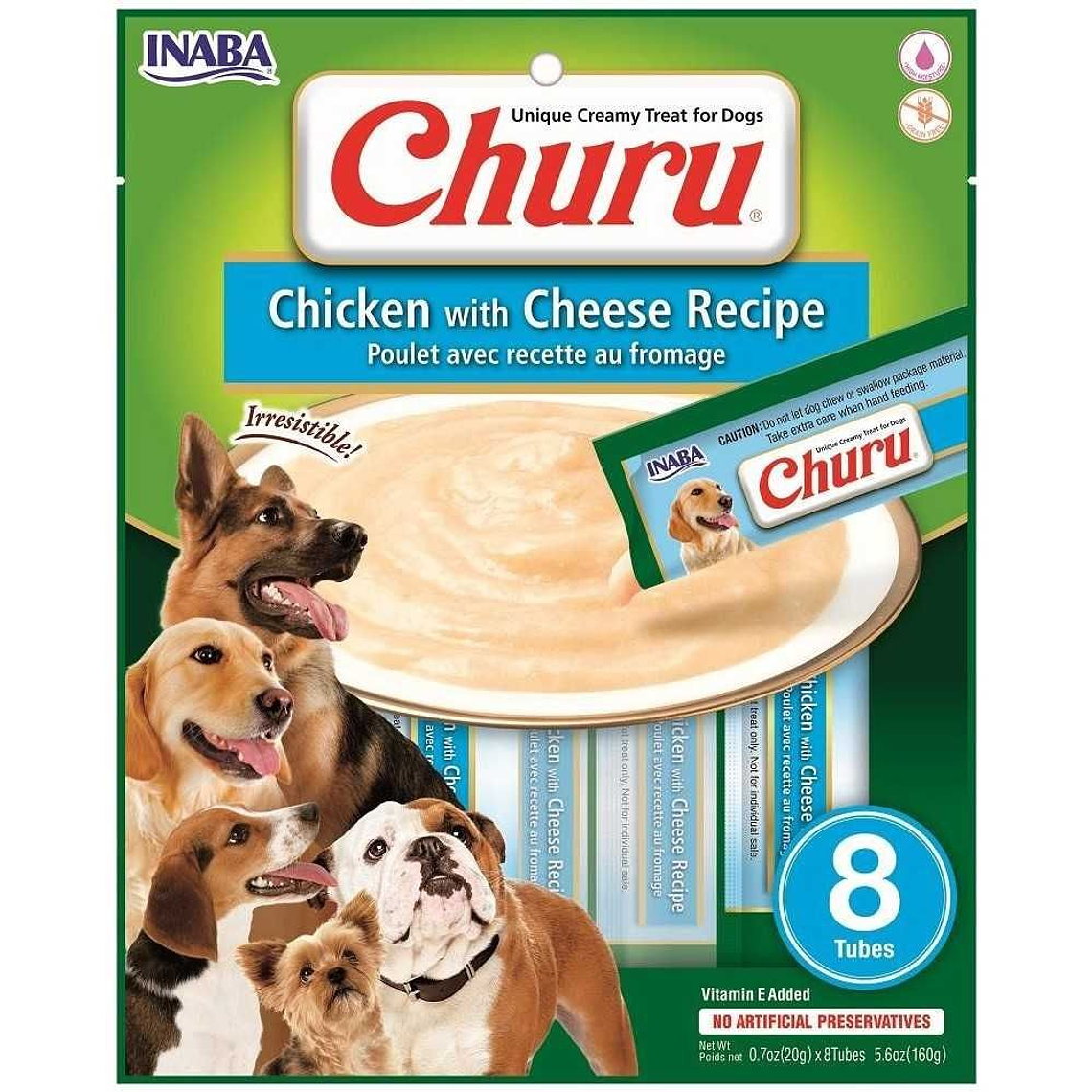 INABA CHURU DOG CHICKEN WITH CHEESE 8 TUBOS 20 GR 1