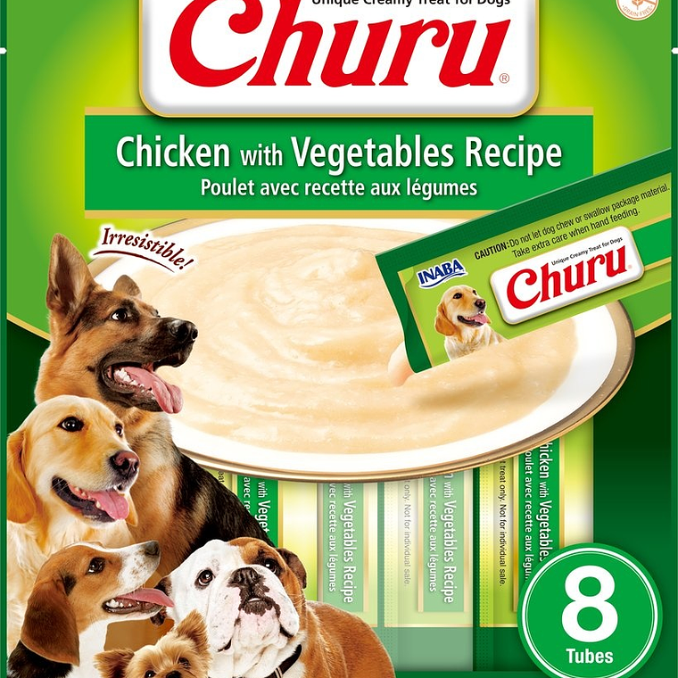 INABA CHURU DOG CHICKEN WITH VEGETABLES 8 TUBOS 20GR 1