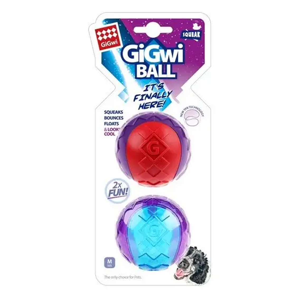 GIGWI BALL MEDIUM SIZE / DISPLAY 2PZ JUGUETE PARA PERROS 1