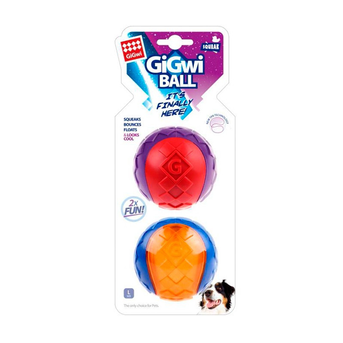 GIGWI BALL LARGE SIZE / DISPLAY 2PZ JUGUETE PARA PERROS 1