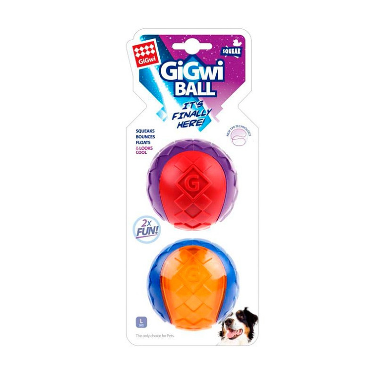 GIGWI BALL LARGE SIZE / DISPLAY 2PZ JUGUETE PARA PERROS 1