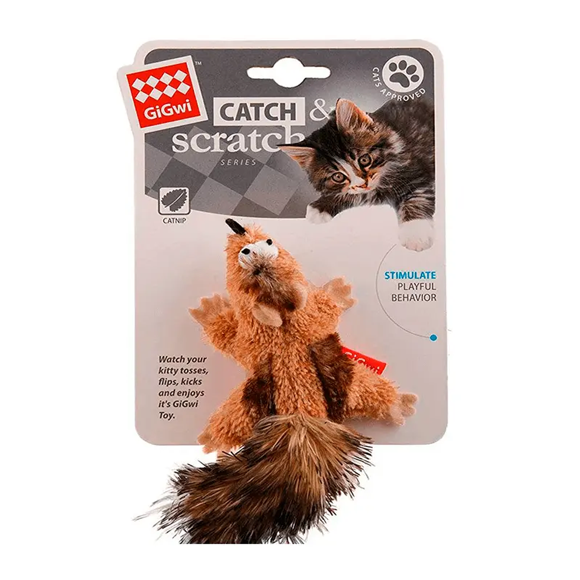 GIGWI CATCH SCRATCH CATNIP ARDILLA  1