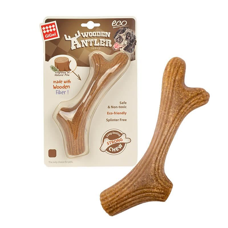 GIGWI WOODEN ANTLER MADERA NATURAL  3
