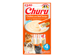 INABA CHURU CAT CHICKEN WITH BEEF 4 TUBOS 14GR
