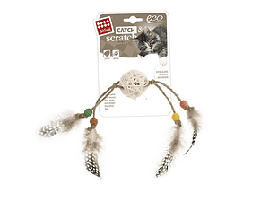 GIGWI ECO CATCH SCRATCH RATTAN Y PLUMAS CAFÉ