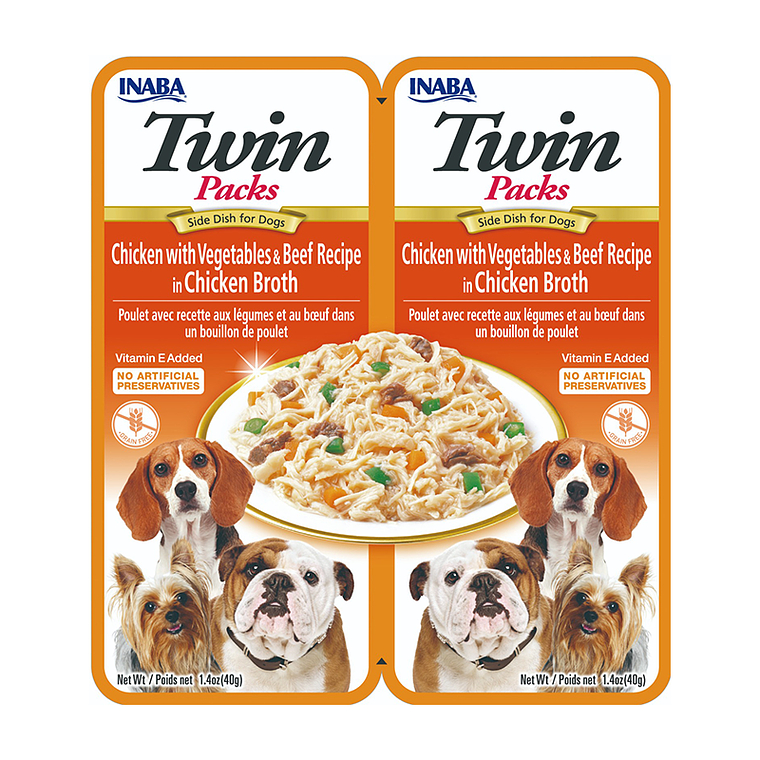 Twins Packs Chicken with Vegetables & Beef Recipe Perro 1