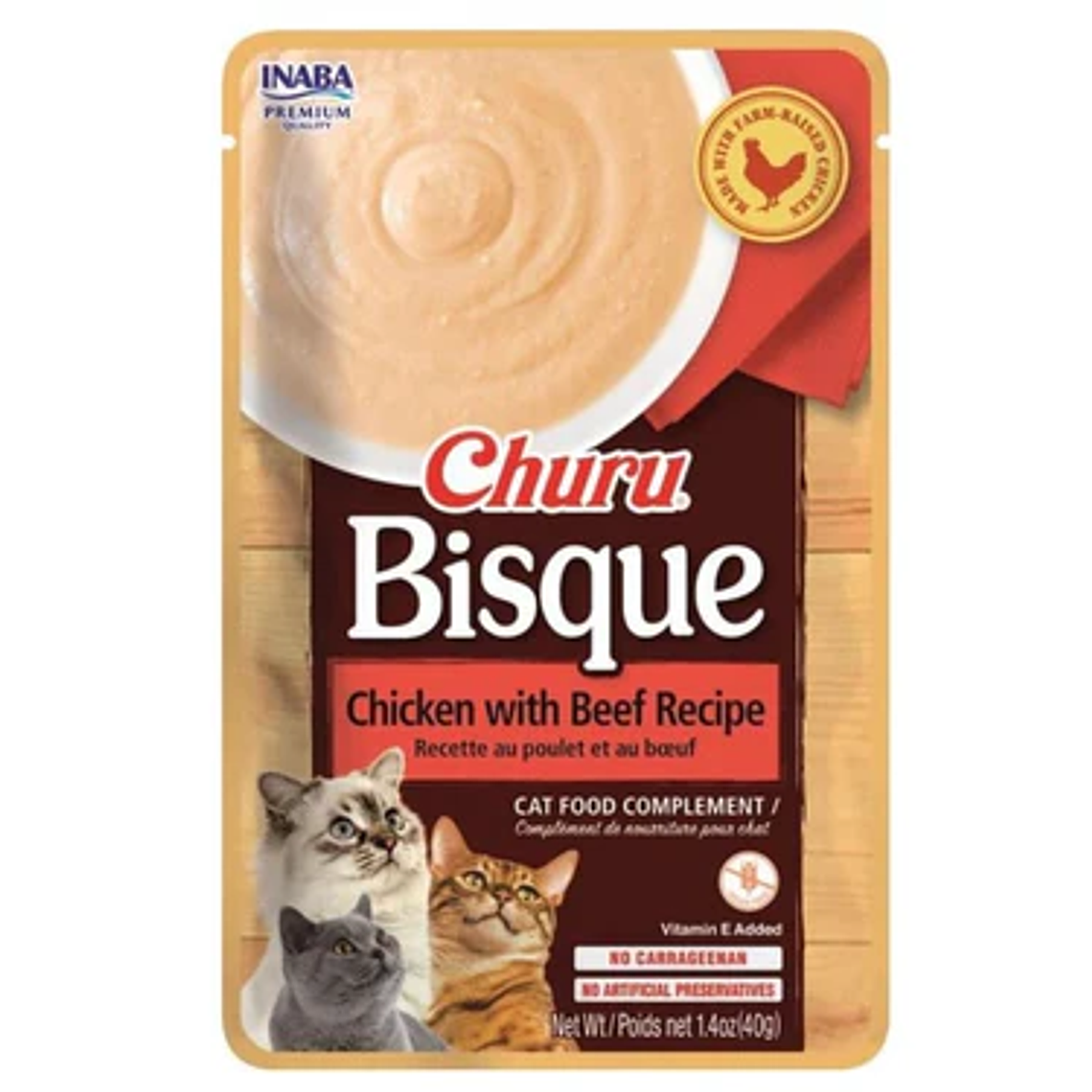 Churu Bisque Pollo con Ternera para Gatos 40 gr 1