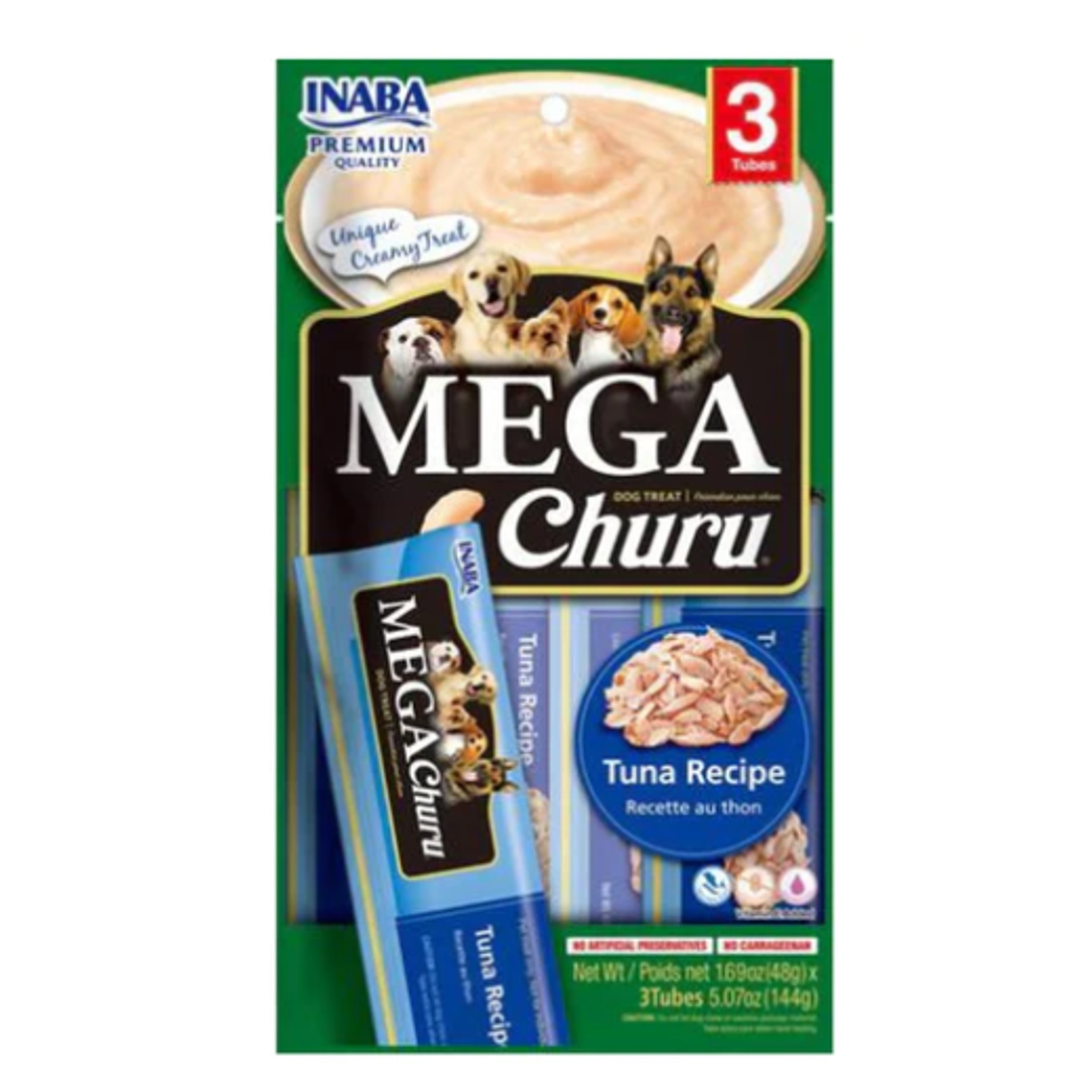 Inaba Megachuru snack Dog Tuna 48gr 3 tubos. 1