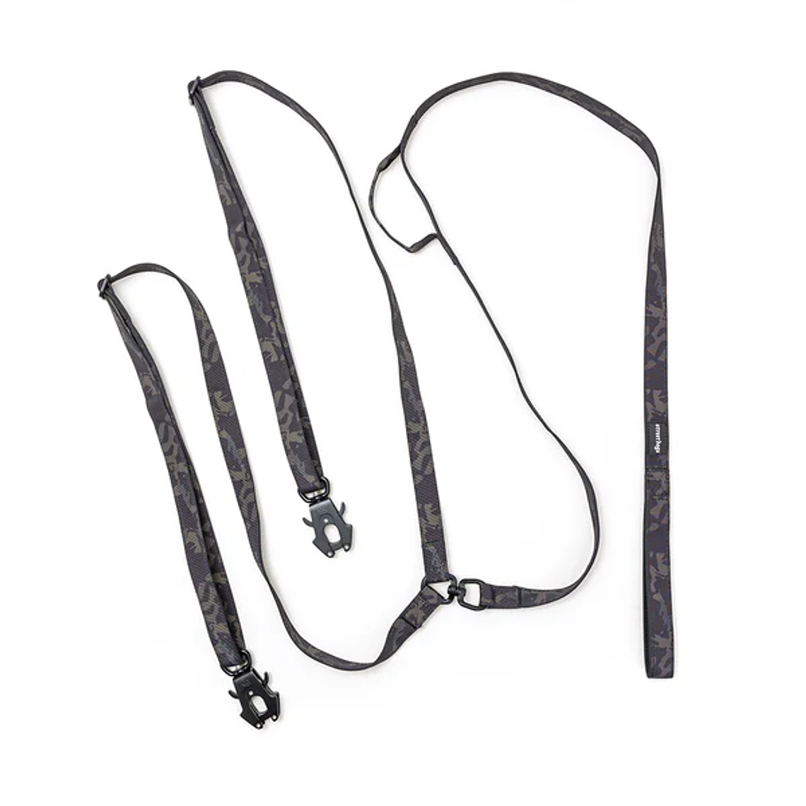 STREET DOGS - Correa Doble para Dos Perros - Black Camouflage 1
