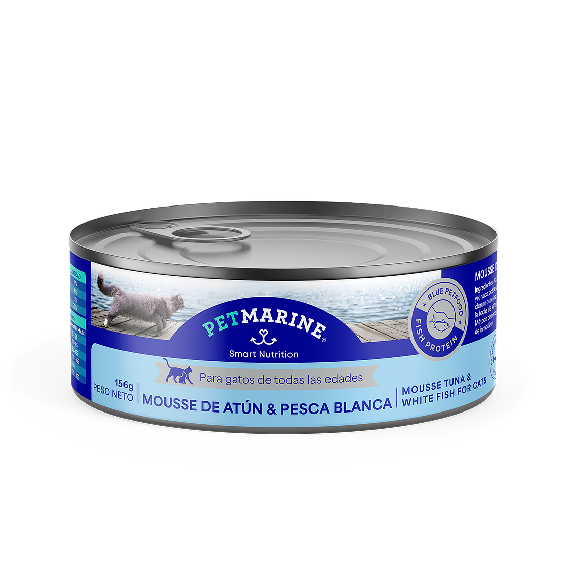 PET MARINE -   Mousse de Atún & Pesca Blanca Para gatos de todas las edades Lata 156gr 1