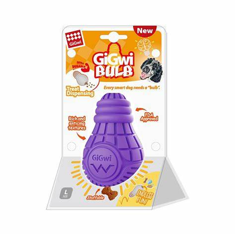 GIGWI BULB RUBBER TREAT DISPENSER L PURPLE 1