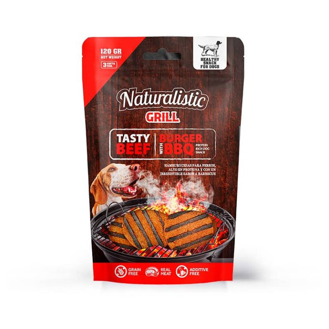 NATURALISTIC TASTY BEEF BURGER WITH BBQ 120GR 1