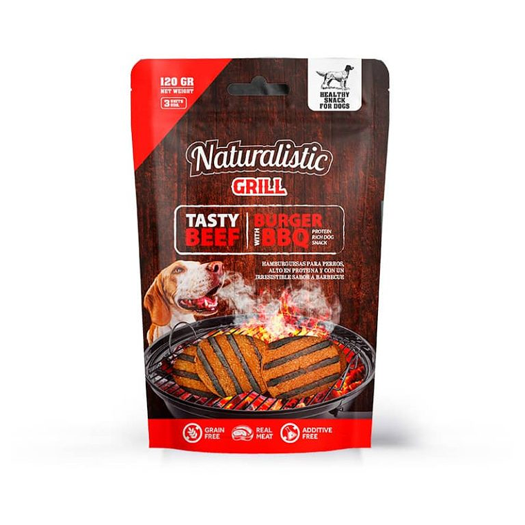 NATURALISTIC TASTY BEEF BURGER WITH BBQ 120GR 1
