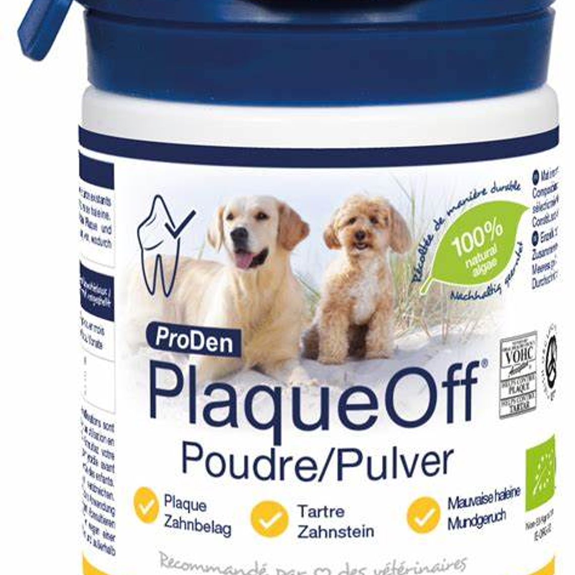 PlaqueOff ProDen Polvo Antiplaca dental para Perros Frasco 40g 1