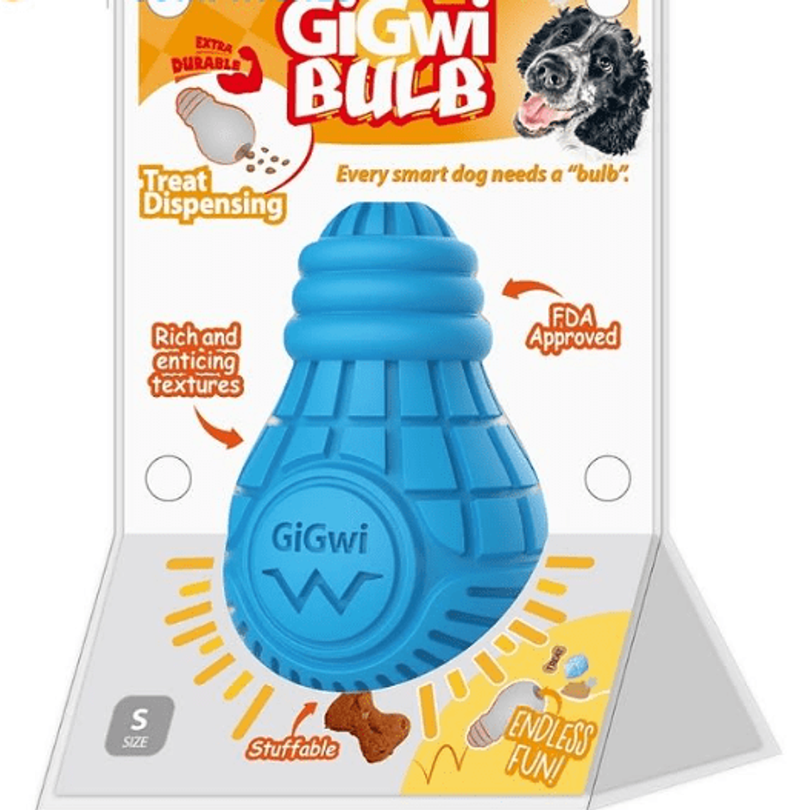 Bulb Rubber Treat Dispenser S/Blue 1Pz 1